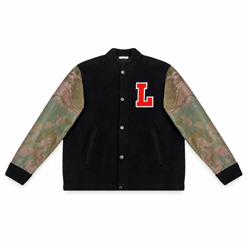 Olive Marble Varsity Jacket